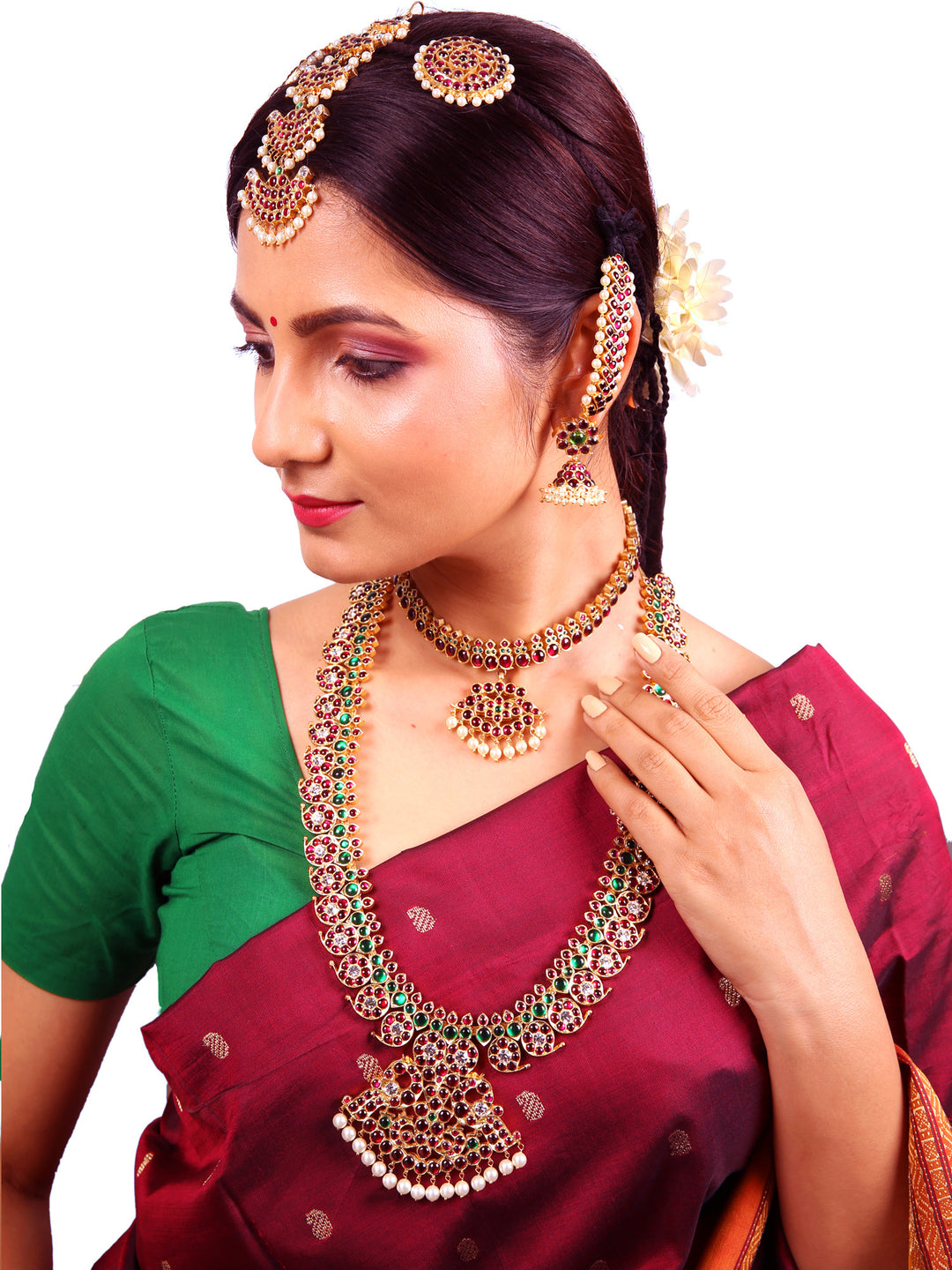 Silver Araku Bharatnatyam short necklace