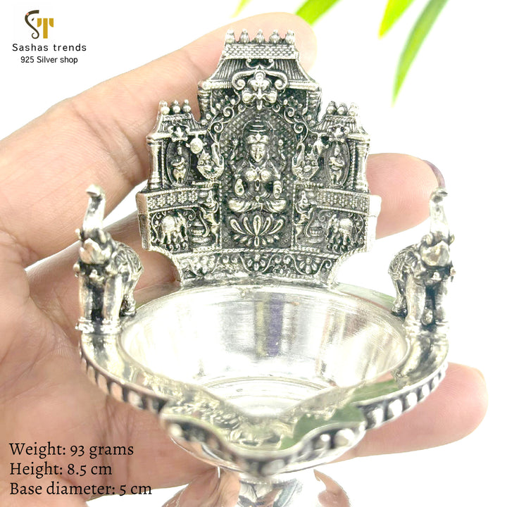 925 Silver Gopuram Kamakshi Lamp