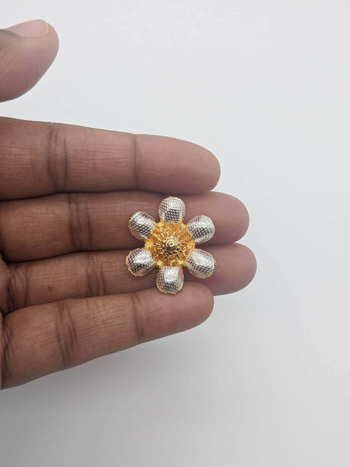 Gold and silver flower- pure silver- silver pooja items for home, return gift for navarathri, wedding and housewarming