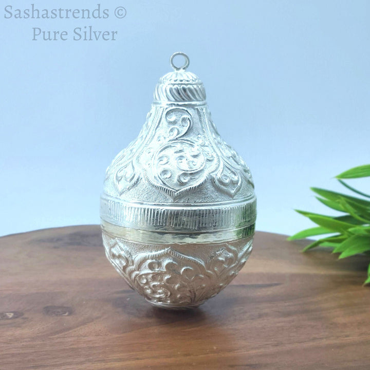 Pure silver coconut -pure silver gift items- return gift for navarathri, wedding & housewarming
