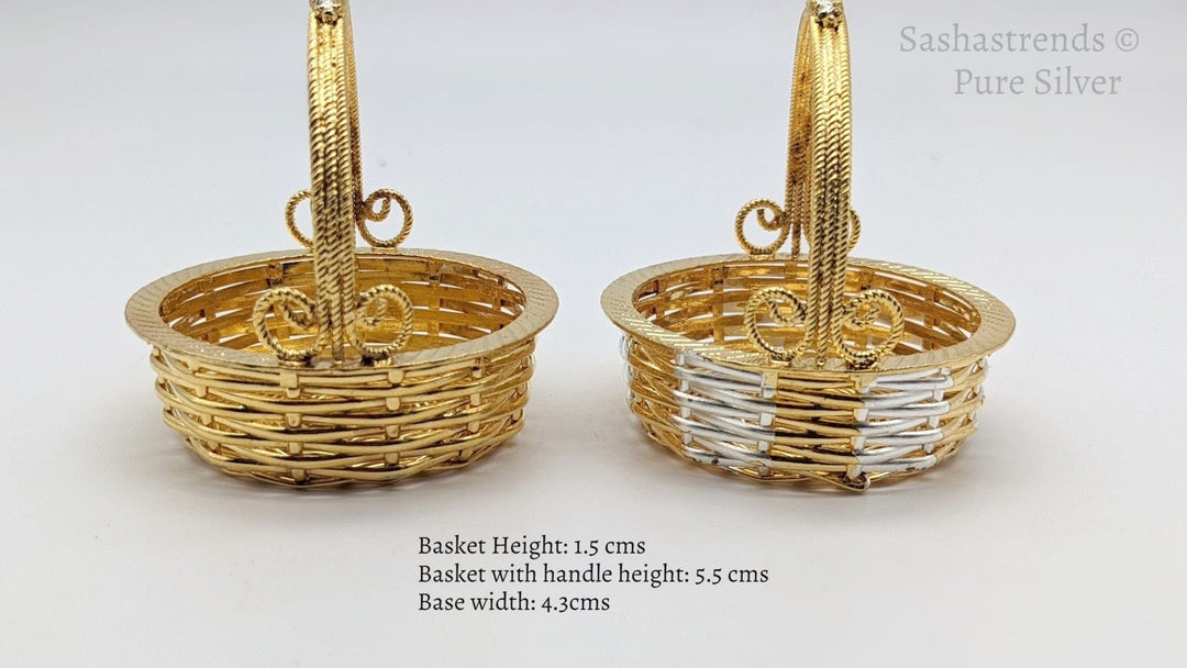 925 silver basket- silver mini basket-pure silver gift items- silver pooja items for home,return gift for navarathri, wedding & housewarming