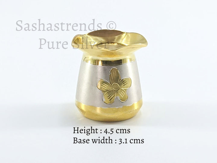 Pure silver indian traditional sombu/lota/cup- gift items- silver pooja items for home, return gift for navarathri, wedding and housewarming