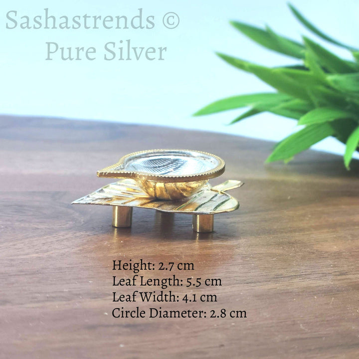 Pure silver lamp /diya - oil/ghee lamp- pure silver gift items- return gift for navarathri, wedding & housewarming
