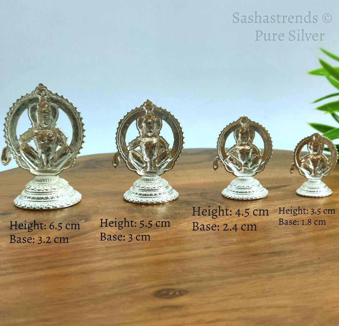 Silver god idol - Ayyappan/Manikanta idol - 925 silver gift items- pooja items for home, return gift for Navaratri & housewarming