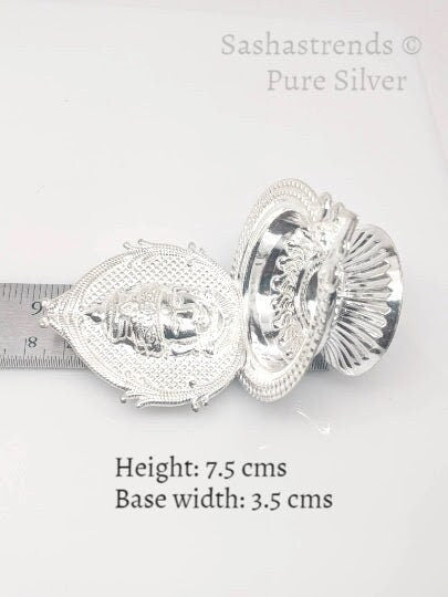 Silver Amman lamp- 925 silver gift items- silver pooja items for home, return gift for Navaratri, wedding and housewarming