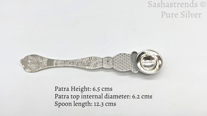 Pure Silver Panchapatra set - 925 silver gift items- pooja items for home, return gift for Navaratri & housewarming