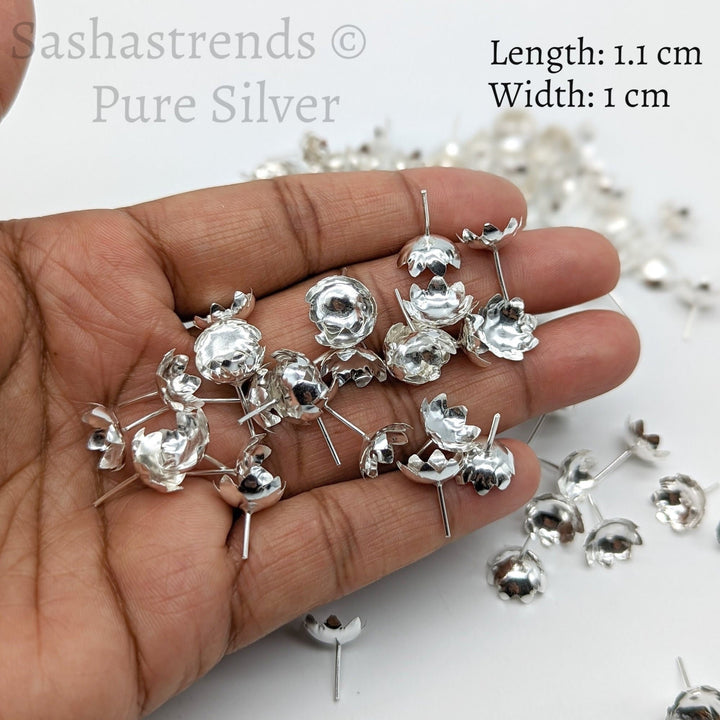 Silver 108 flowers silver finish - silver gift items- Hindu pooja item-return gift for navarathri- gift housewarming