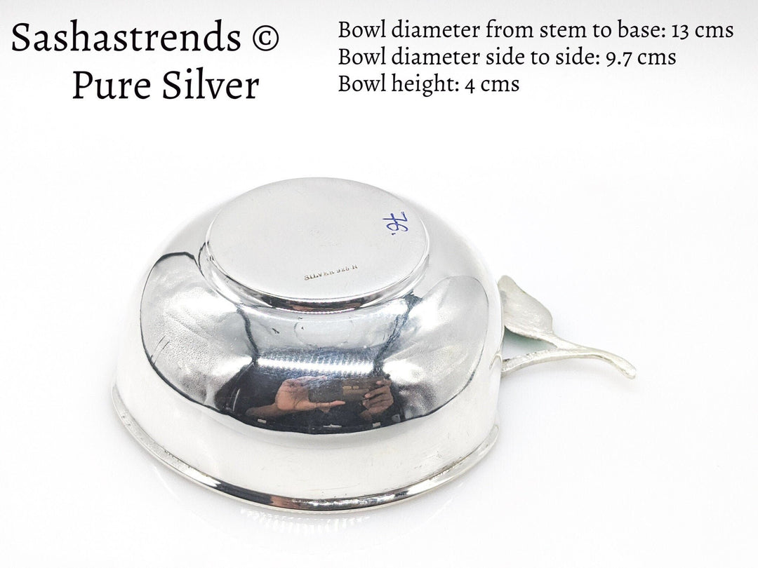 Pure silver sturdy apple shaped bowl 9.7 diameter- silver babies feeding bowl- silver gift items for birthday, gifts wedding & housewarming