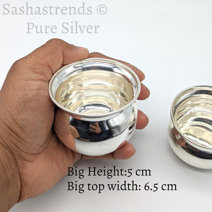 Pure silver bowl- Silver gift items- Silver Pooja Items for Home, Return Gift for Navarathri, Wedding, and Housewarming