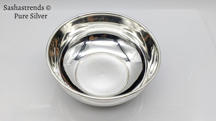 Pure silver plain bowl- babies feeding bowl- gift items for birthday,naming ceremony , return gift for navarathri, wedding & housewarming