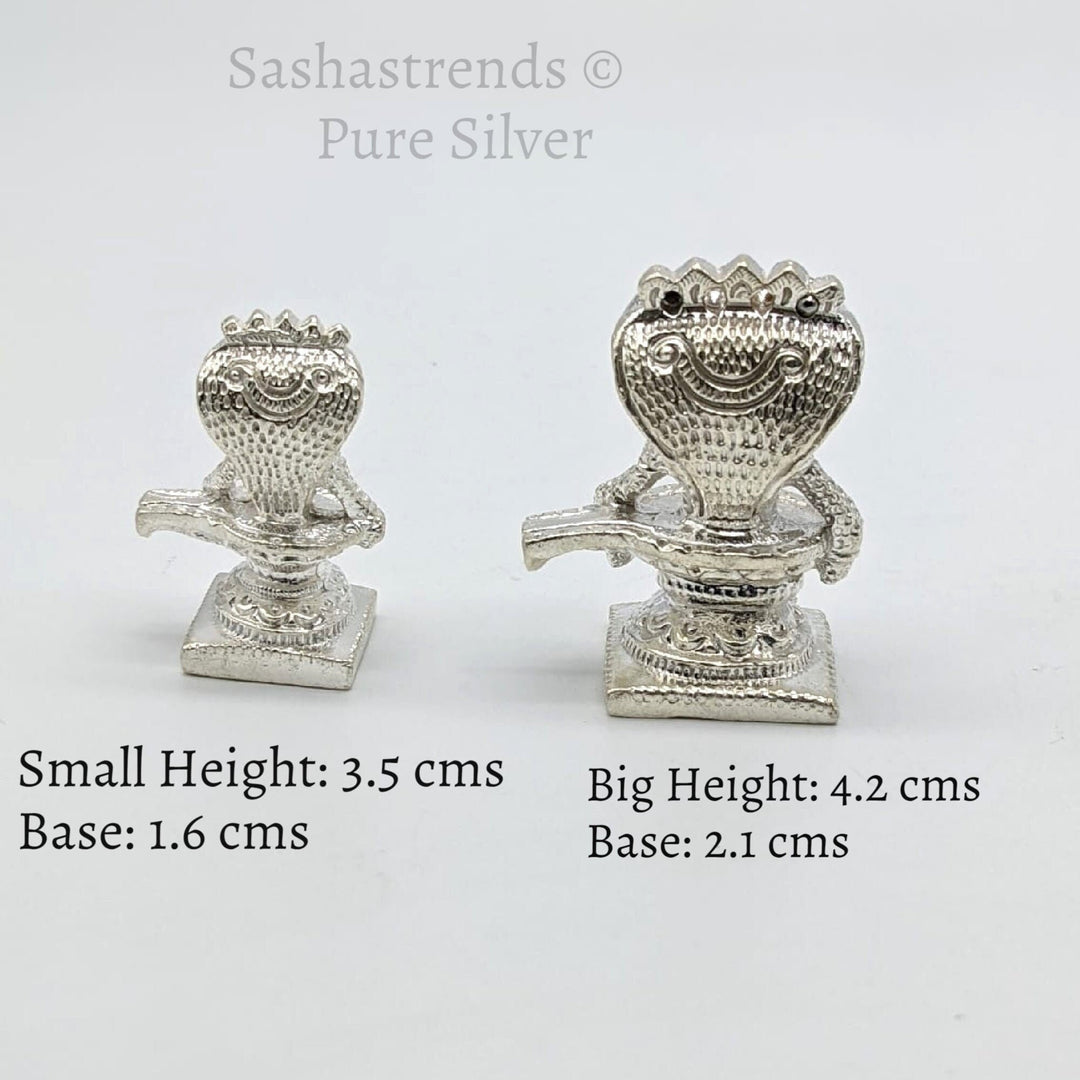 Pure silver statue /Solid Lingam with snake/lingu/shiva idol-silver items for home, return gift for navarathri, wedding &housewarming