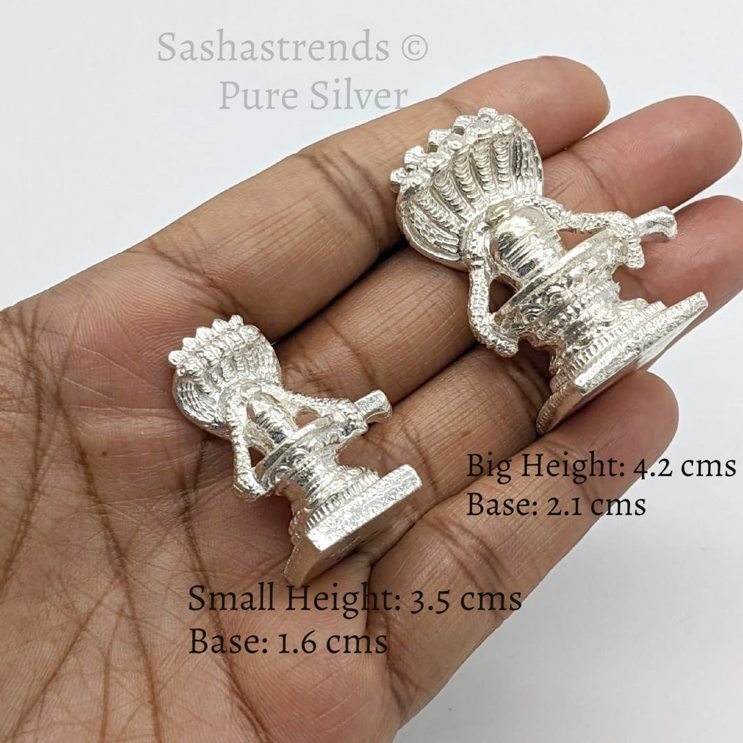 Pure silver statue /Solid Lingam with snake/lingu/shiva idol-silver items for home, return gift for navarathri, wedding &housewarming