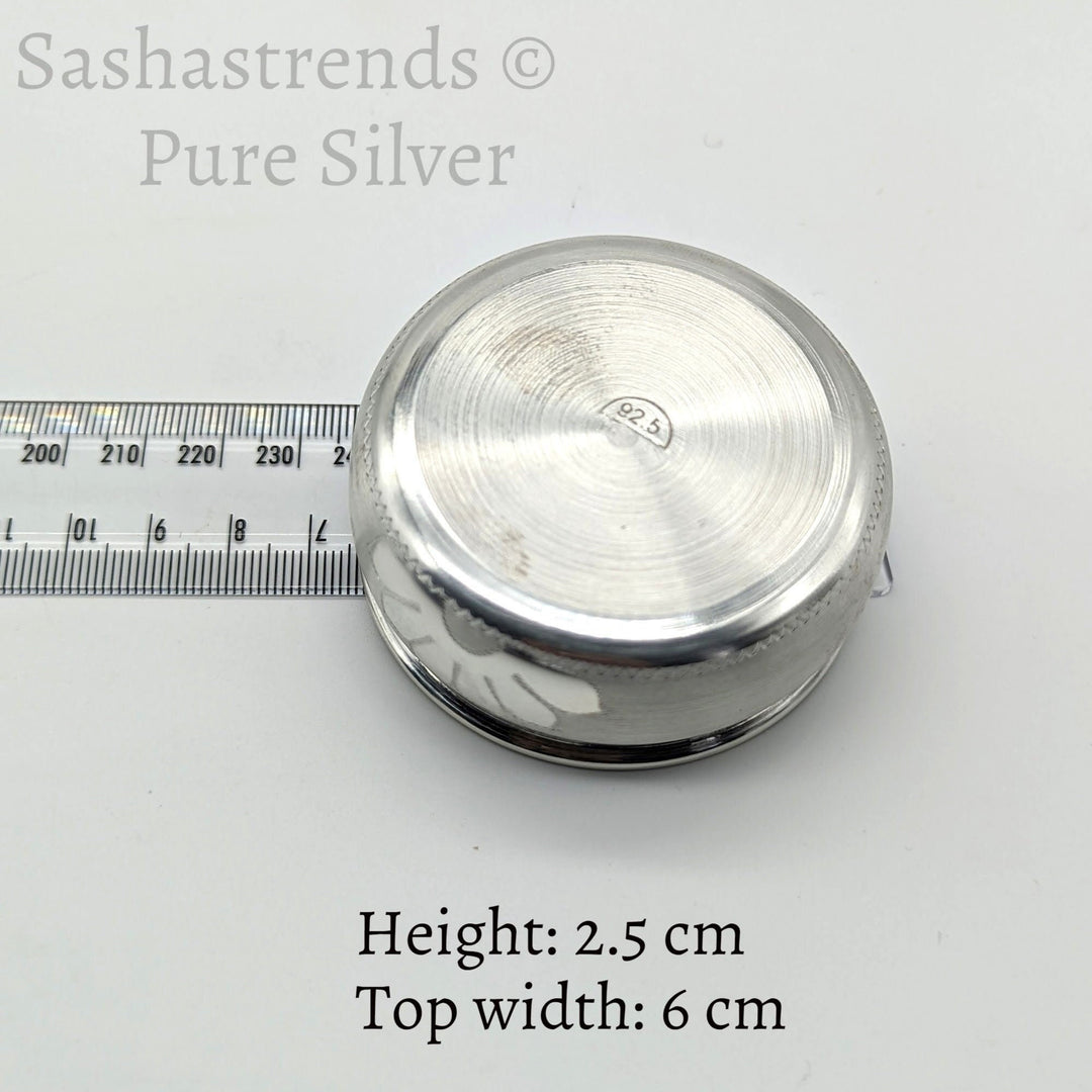 Pure silver bowl - Wide bottom and top- Silver gift items- Silver Pooja Items for Home, Return Gift for Navarathri, Wedding, & Housewarming
