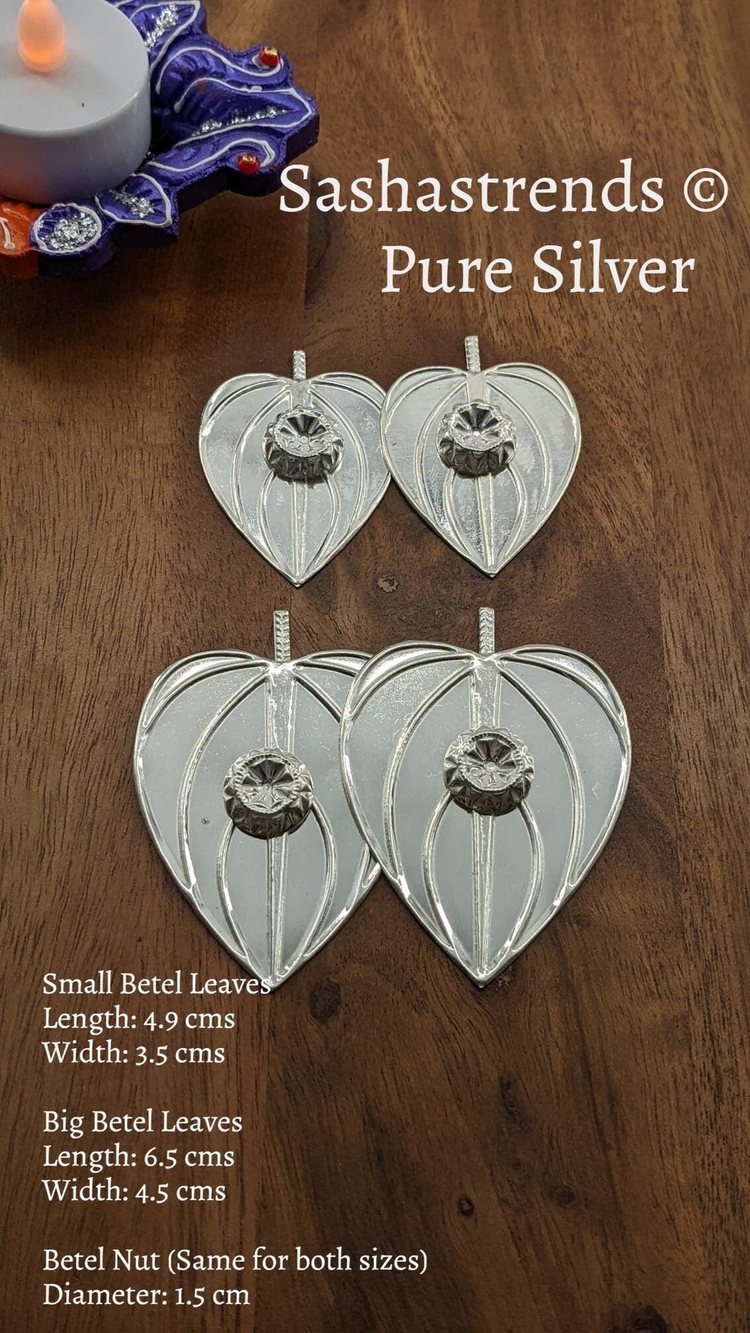 Pure silver Thambool set betel leaf/nut -Silver gift items-Silver Pooja Items for Home, Return Gift for Navarathri, Wedding & Housewarming