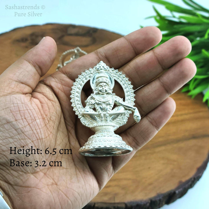Silver god idol - Ayyappan/Manikanta idol - 925 silver gift items- pooja items for home, return gift for Navaratri & housewarming