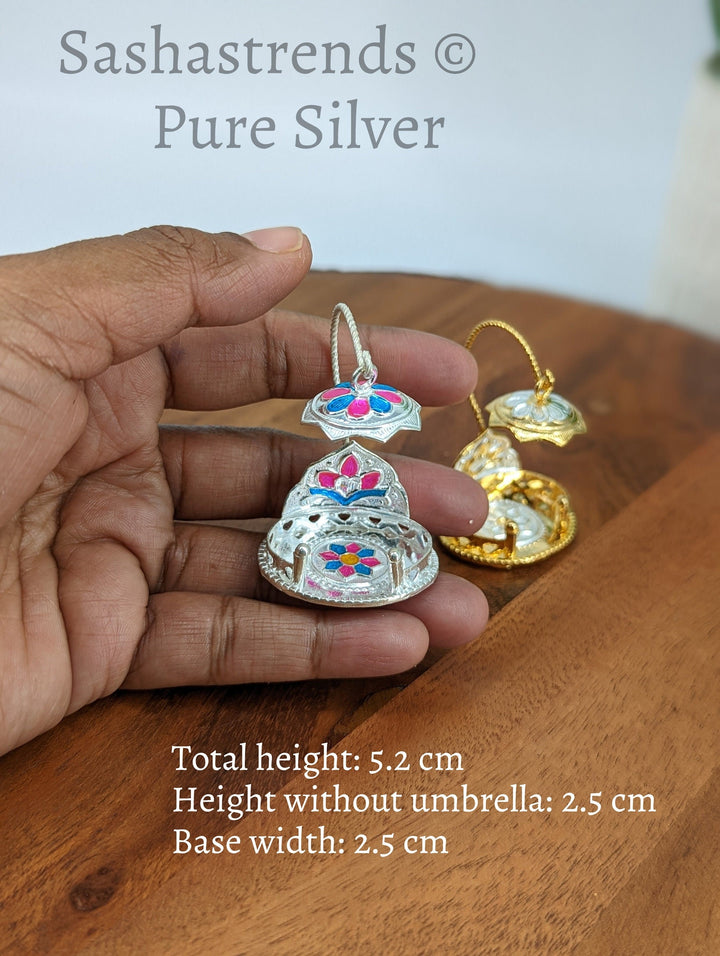 Silver pooja mantap- 925 Mini Mantap - Silver gift items- Silver Pooja Items for Home, Return Gift for Navarathri, Wedding & Housewarming