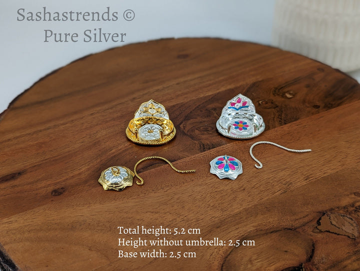 Silver pooja mantap- 925 Mini Mantap - Silver gift items- Silver Pooja Items for Home, Return Gift for Navarathri, Wedding & Housewarming
