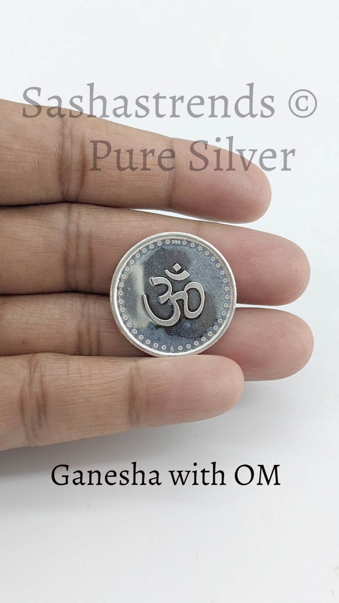 999 pure silver 5-gram coin - pure silver gift items- pure silver items for home, return gift for navarathri, wedding and housewarming