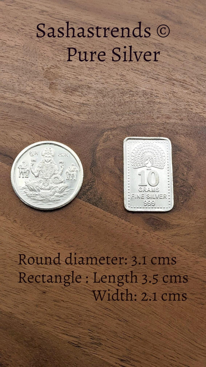 999 silver coin 10-gram coin - pure silver gift items- pure silver items for home, return gift for navarathri, wedding and housewarming